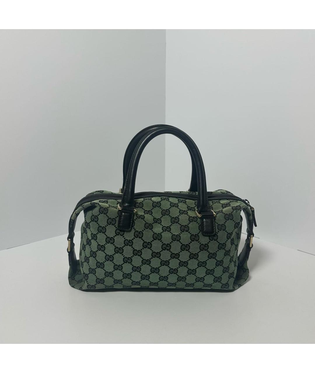 GUCCI Зеленая тканевая сумка с короткими ручками, фото 2