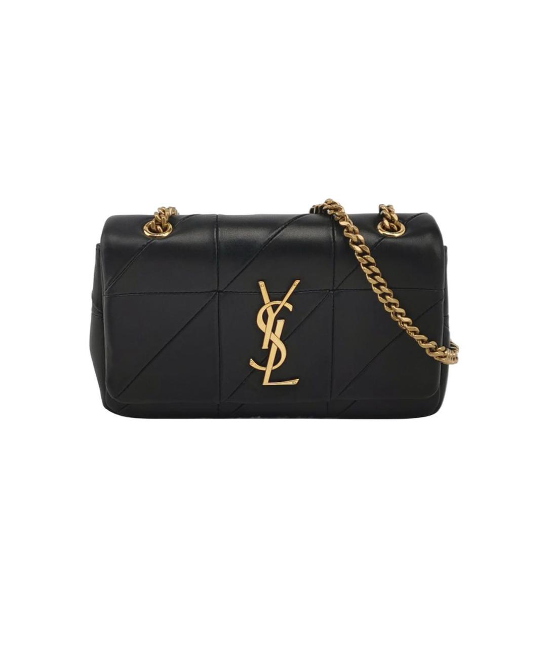 SAINT LAURENT Черная кожаная сумка через плечо, фото 9