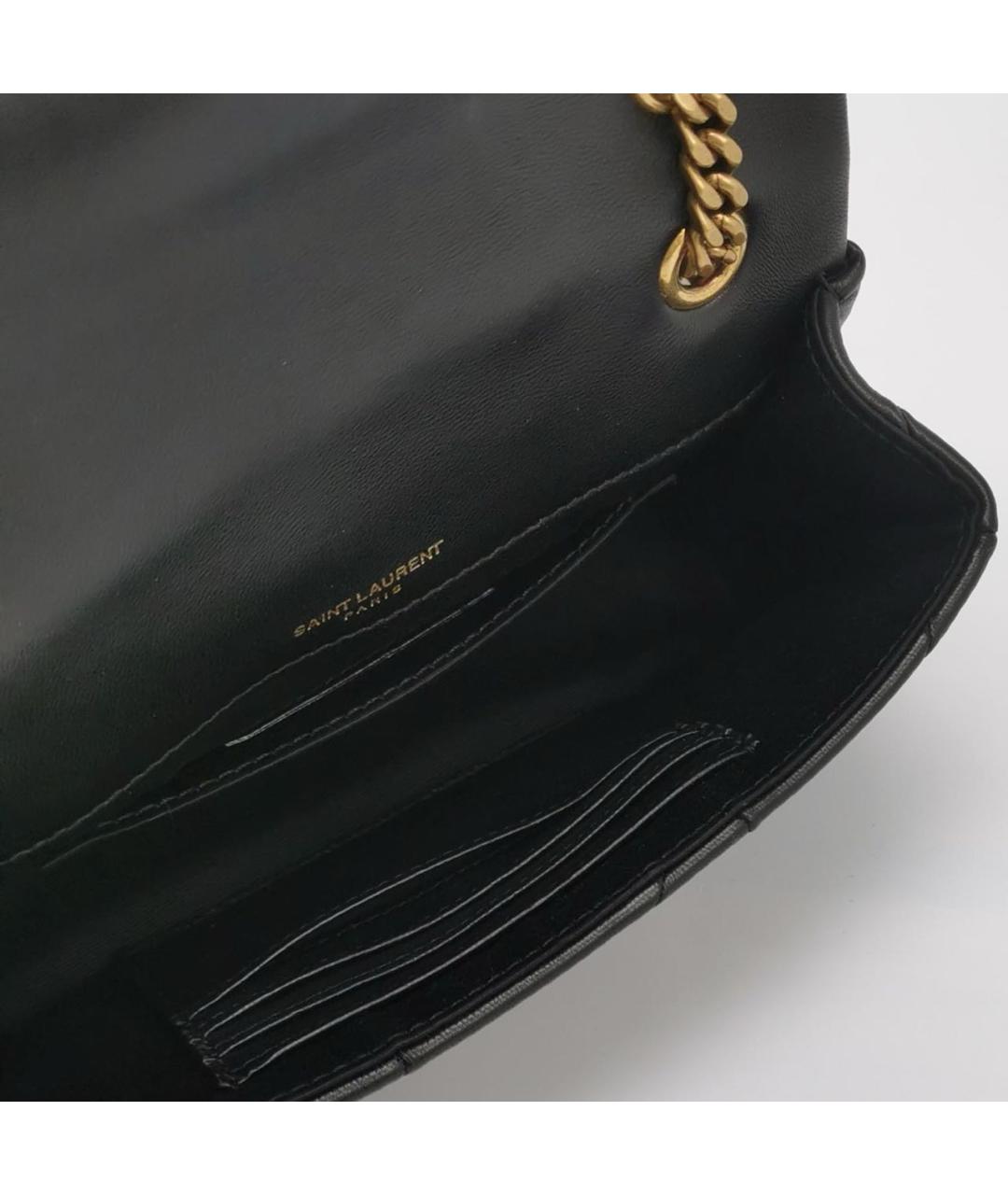 SAINT LAURENT Черная кожаная сумка через плечо, фото 5