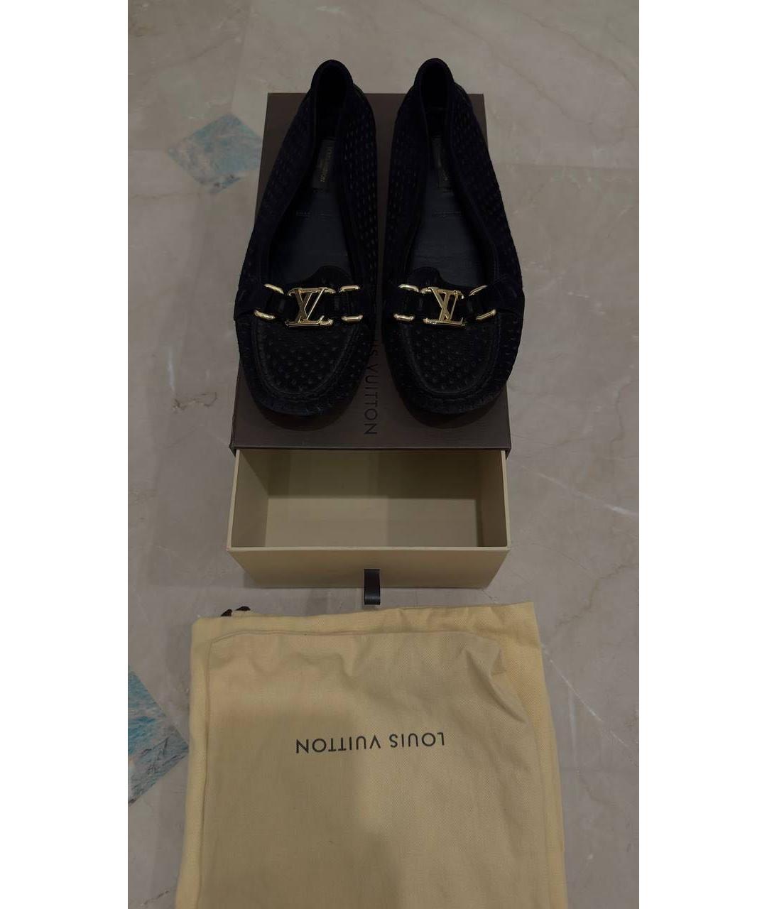 LOUIS VUITTON Черные кожаные мокасины, фото 5