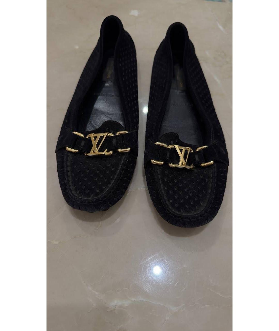 LOUIS VUITTON Черные кожаные мокасины, фото 8