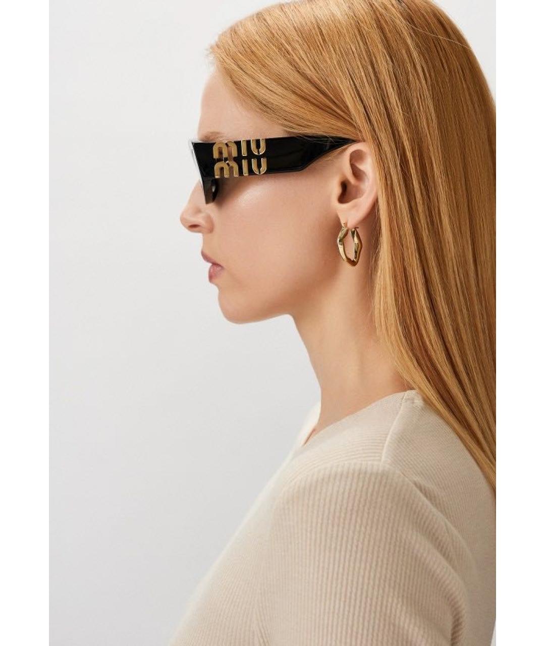 MIU MIU Черные пластиковые солнцезащитные очки, фото 7