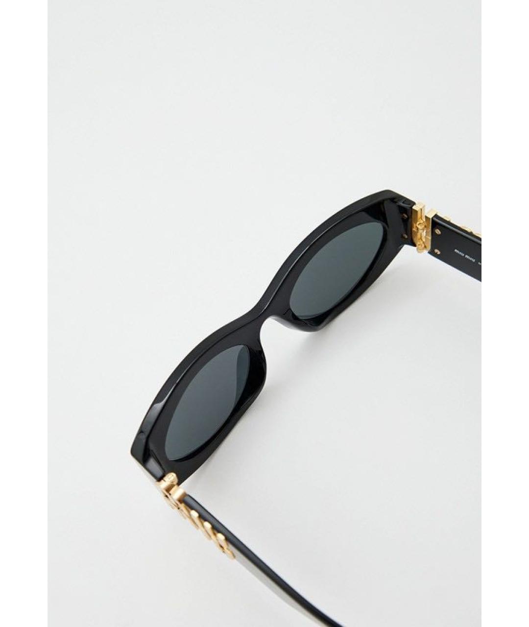 MIU MIU Черные пластиковые солнцезащитные очки, фото 3