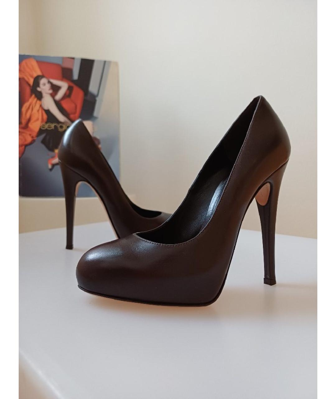 GIANVITO ROSSI Коричневые кожаные туфли, фото 4