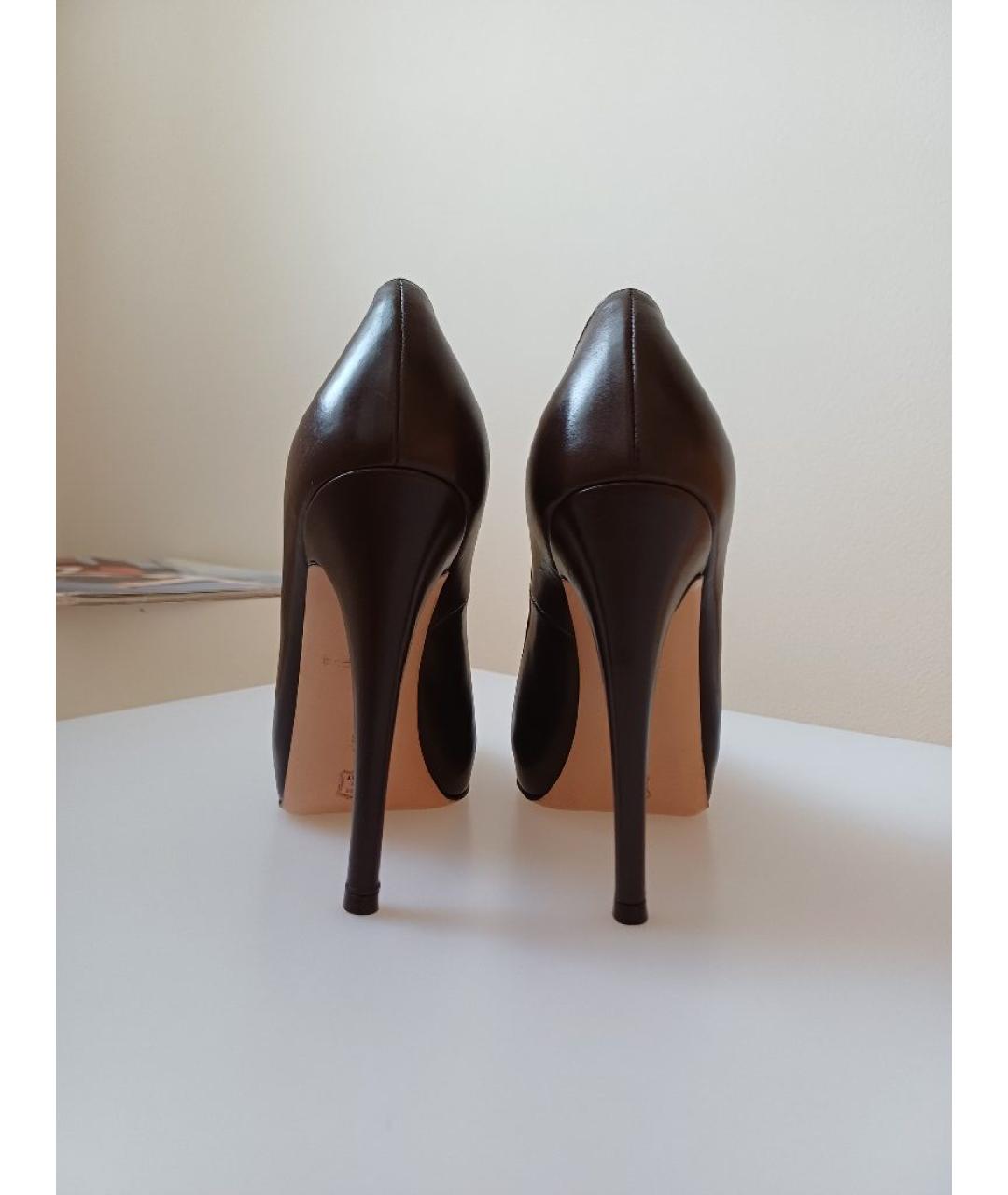 GIANVITO ROSSI Коричневые кожаные туфли, фото 6