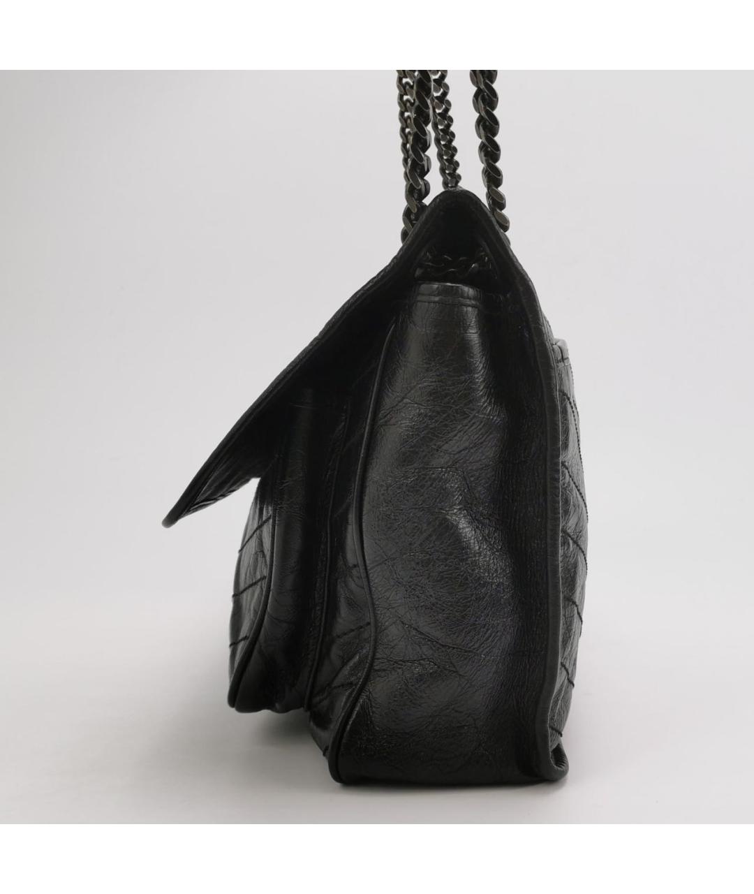 SAINT LAURENT Черная кожаная сумка через плечо, фото 2