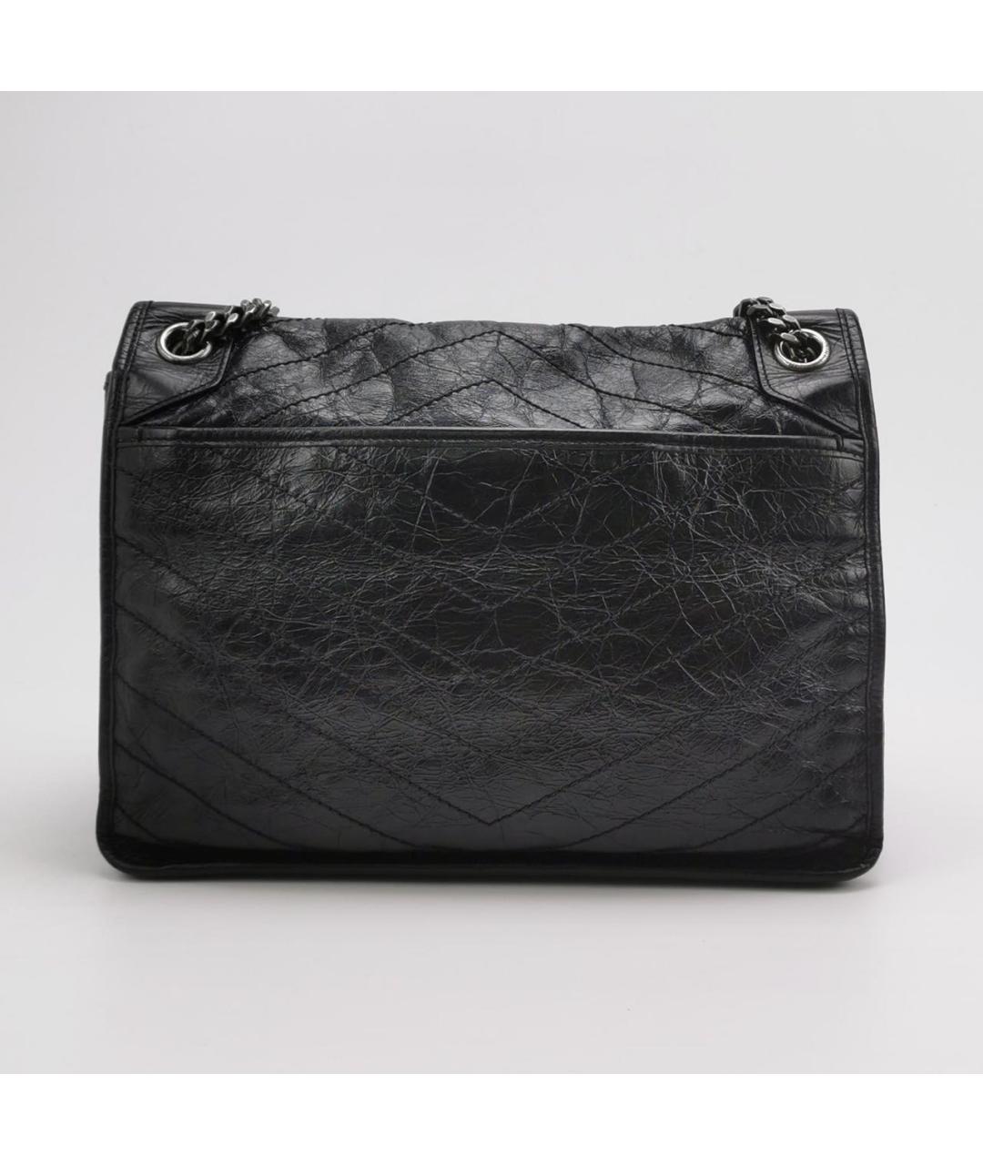 SAINT LAURENT Черная кожаная сумка через плечо, фото 4