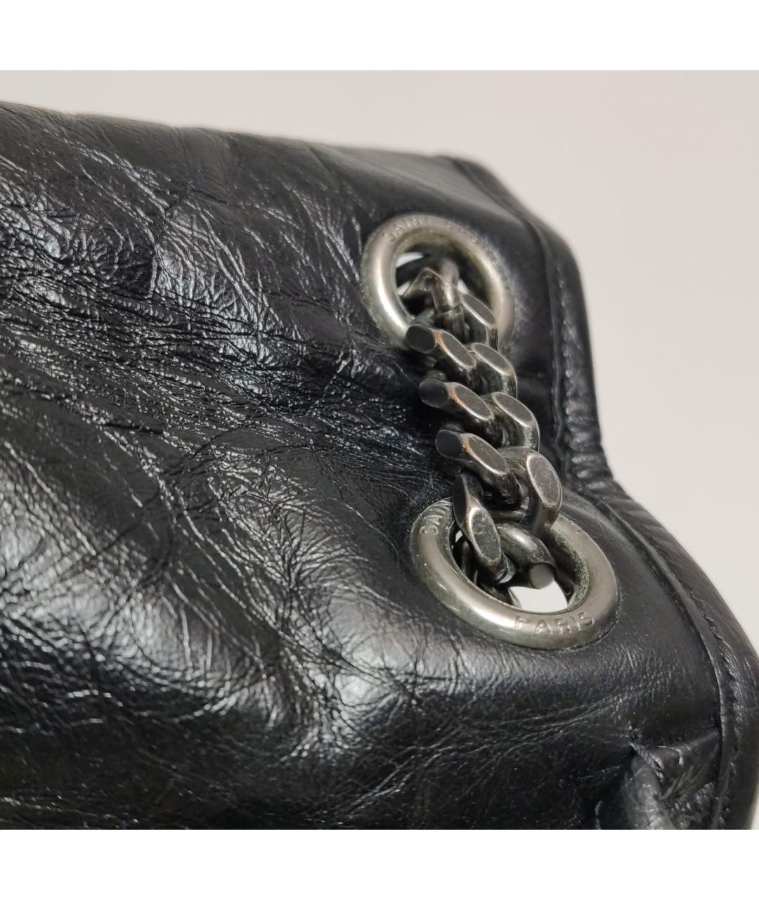 SAINT LAURENT Черная кожаная сумка через плечо, фото 7