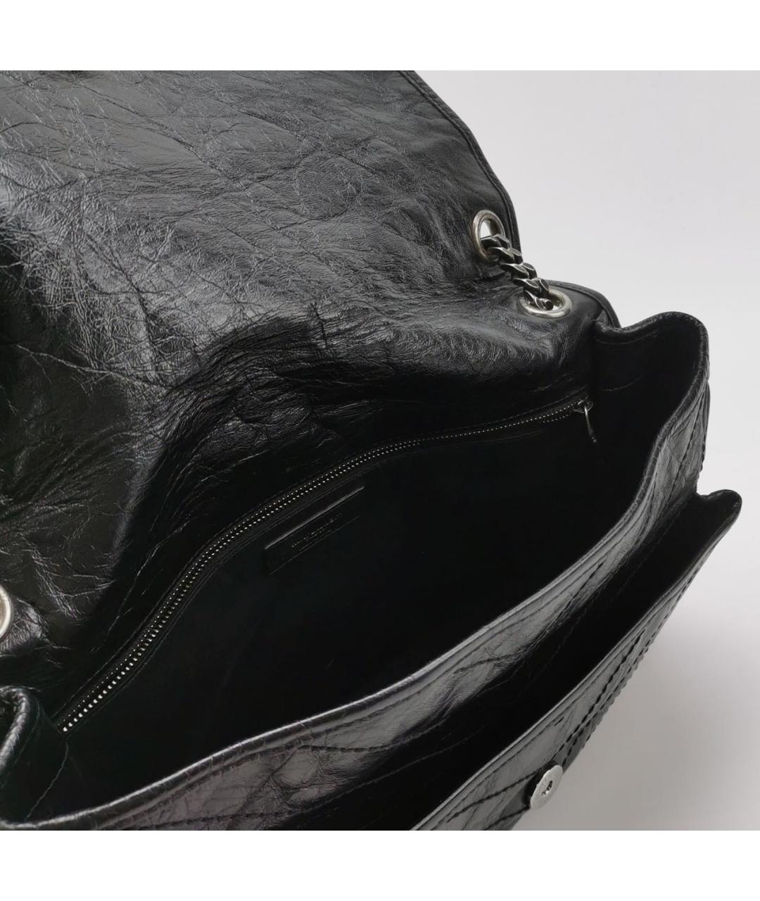 SAINT LAURENT Черная кожаная сумка через плечо, фото 6