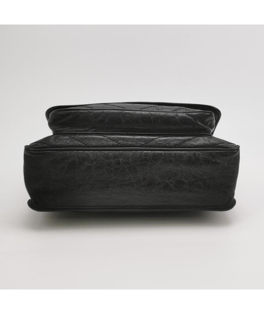 SAINT LAURENT Черная кожаная сумка через плечо, фото 5