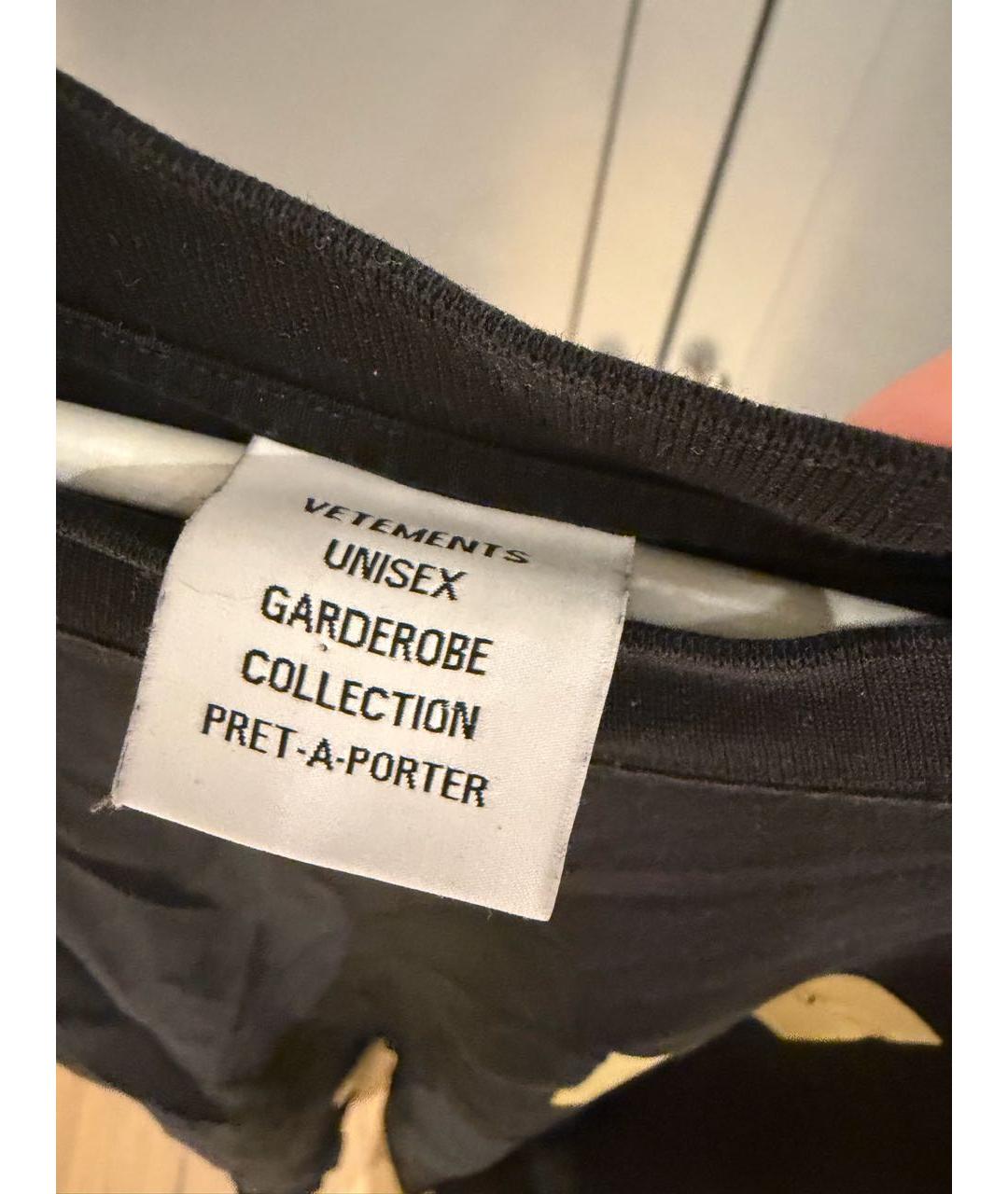 VETEMENTS Черное хлопковое повседневное платье, фото 4