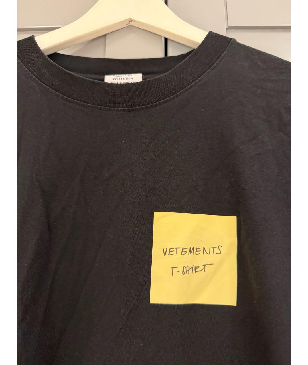 VETEMENTS Черное хлопковое повседневное платье, фото 3