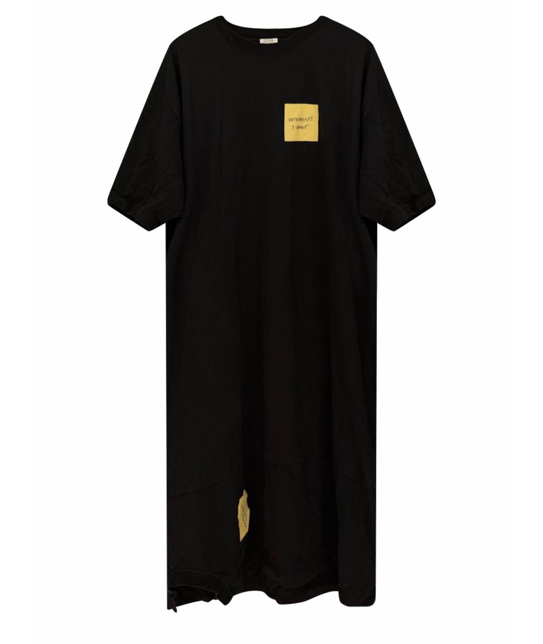 VETEMENTS Черное хлопковое повседневное платье, фото 1