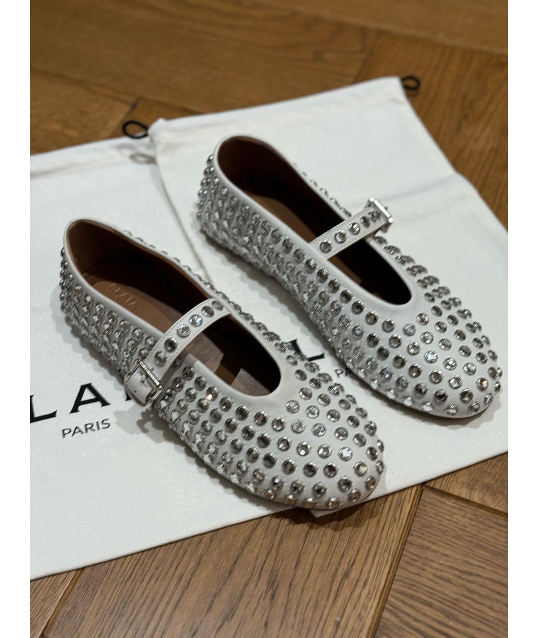 ALAIA Белые кожаные балетки, фото 4