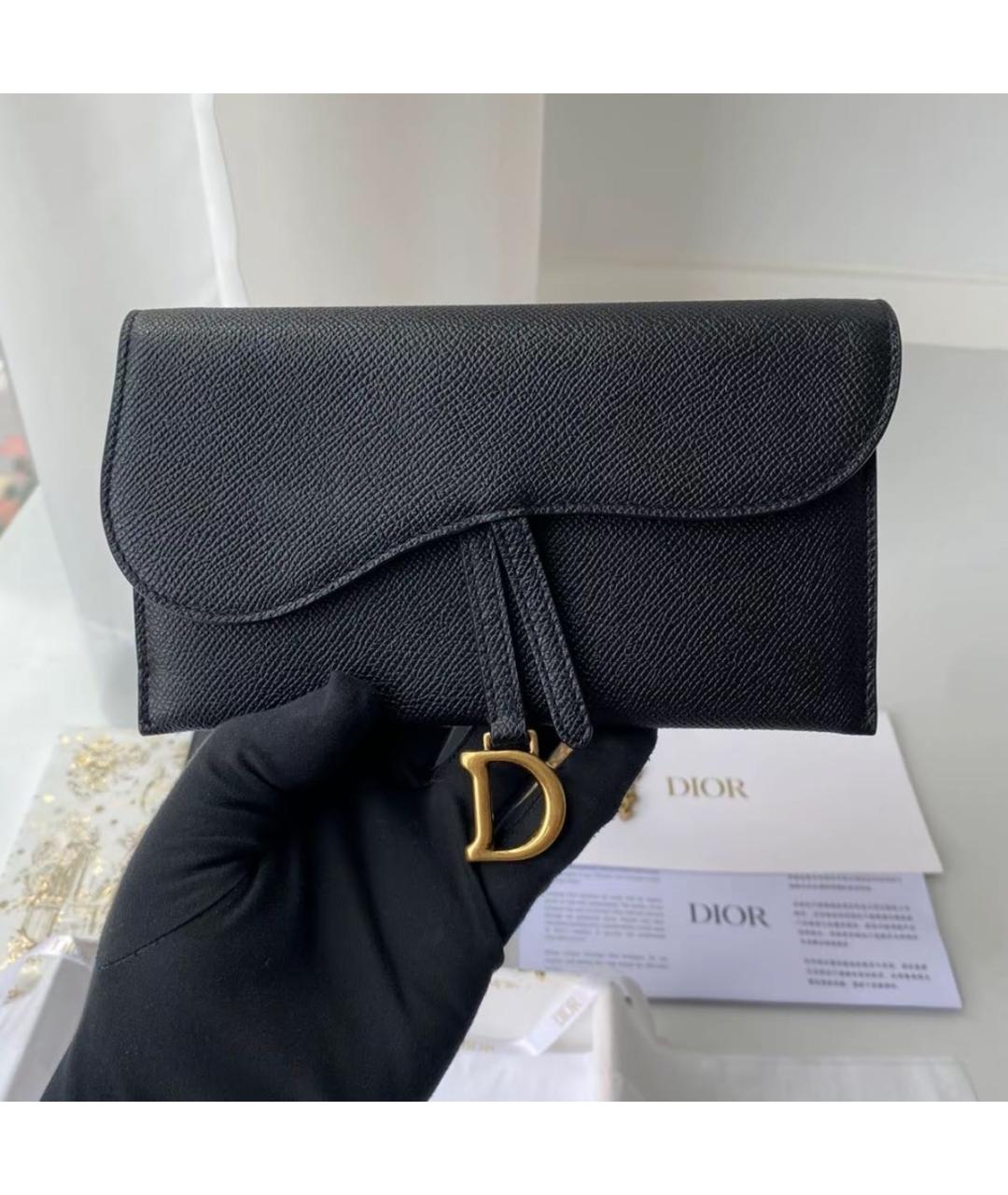 CHRISTIAN DIOR Черная кожаная сумка через плечо, фото 6