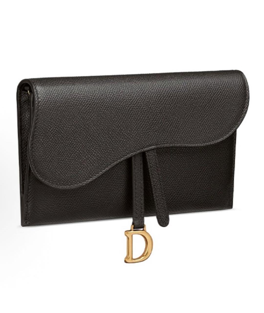 CHRISTIAN DIOR Черная кожаная сумка через плечо, фото 2