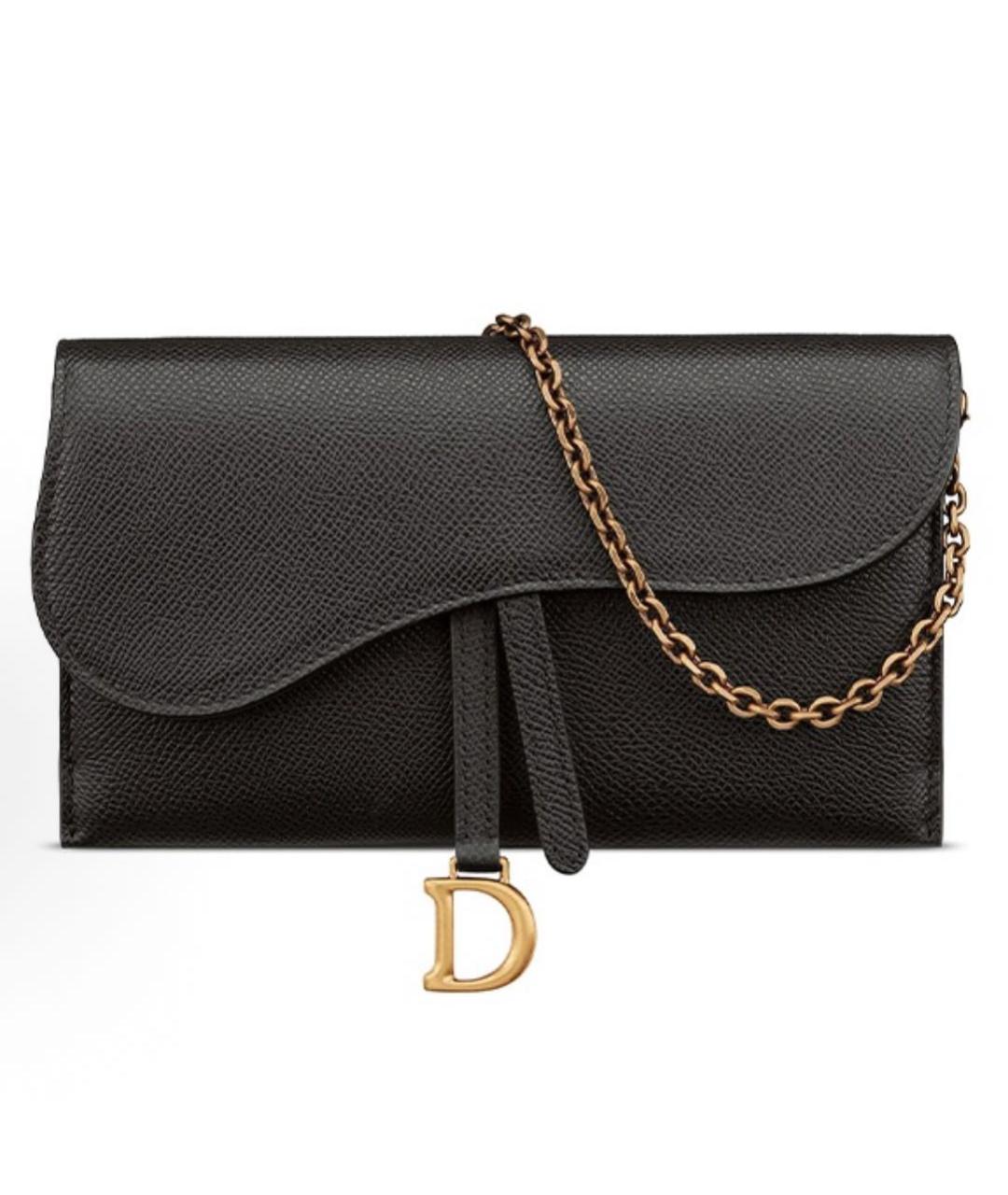 CHRISTIAN DIOR Черная кожаная сумка через плечо, фото 9