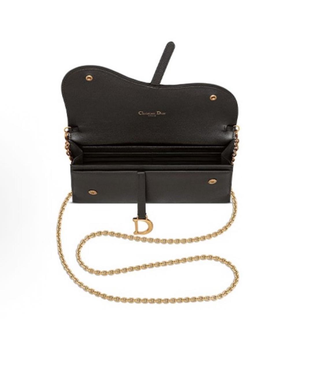CHRISTIAN DIOR Черная кожаная сумка через плечо, фото 4