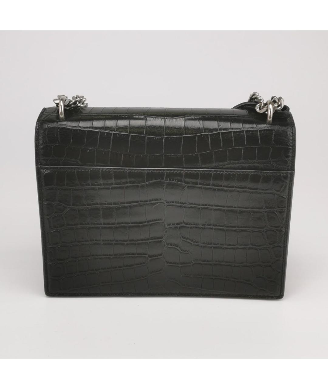 SAINT LAURENT Черная сумка через плечо из лакированной кожи, фото 4