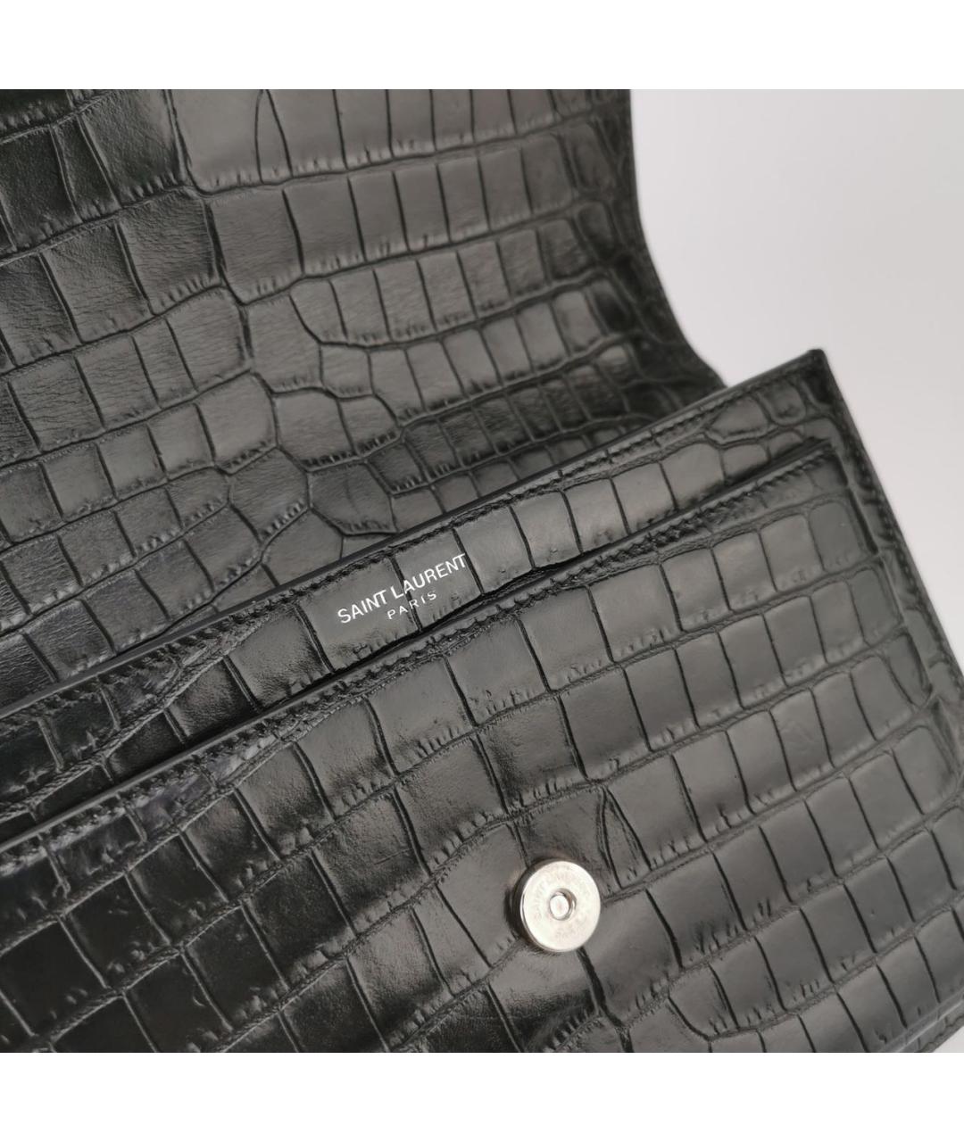 SAINT LAURENT Черная сумка через плечо из лакированной кожи, фото 7