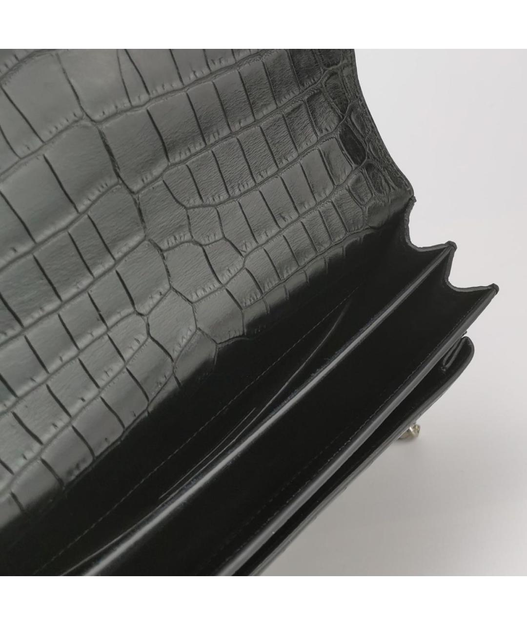 SAINT LAURENT Черная сумка через плечо из лакированной кожи, фото 6