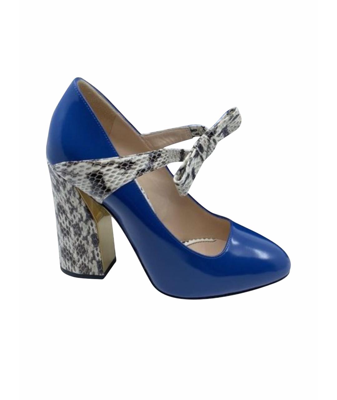 GUCCI Синие кожаные туфли, фото 1