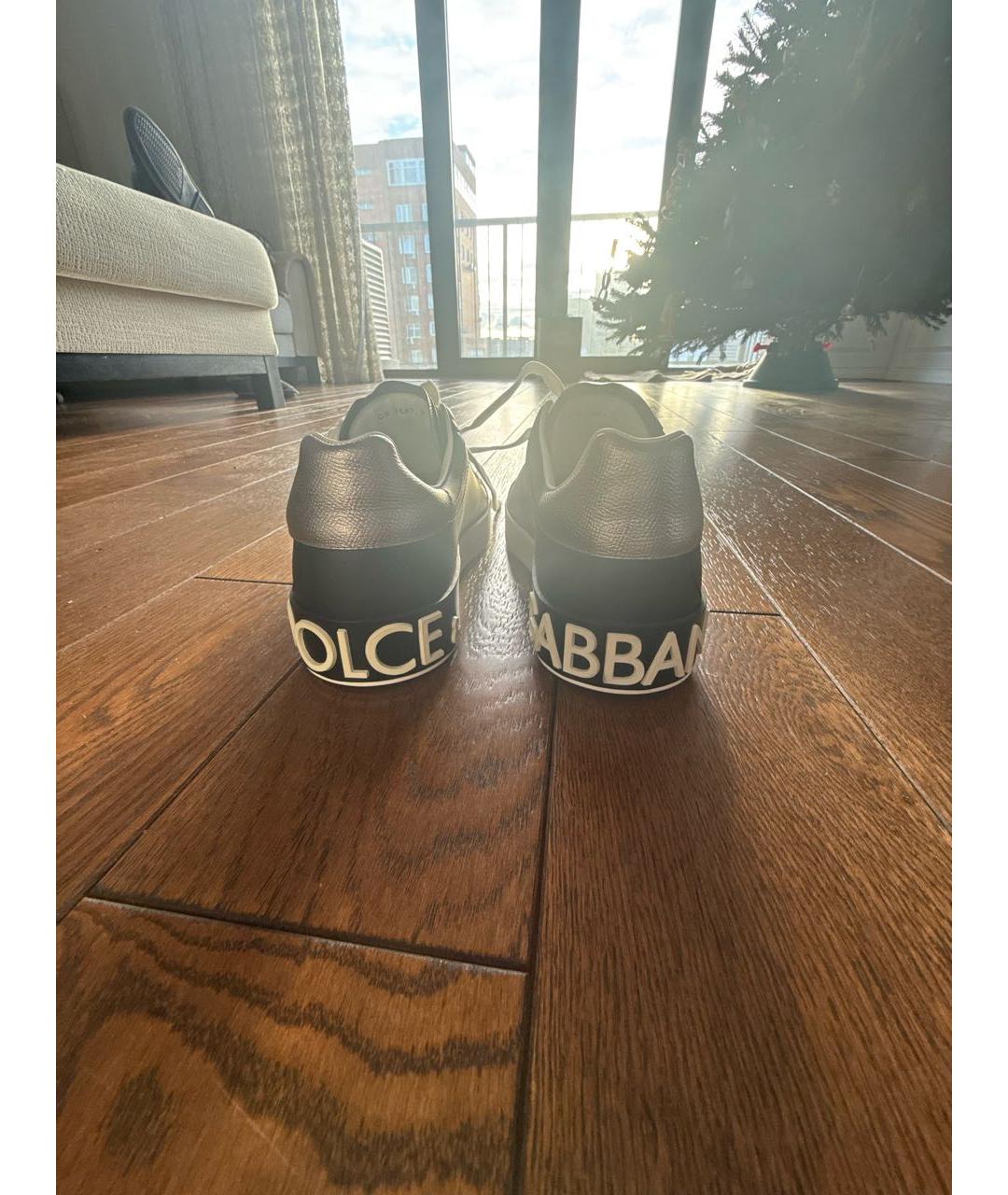 DOLCE&GABBANA Черные кожаные низкие кроссовки / кеды, фото 3