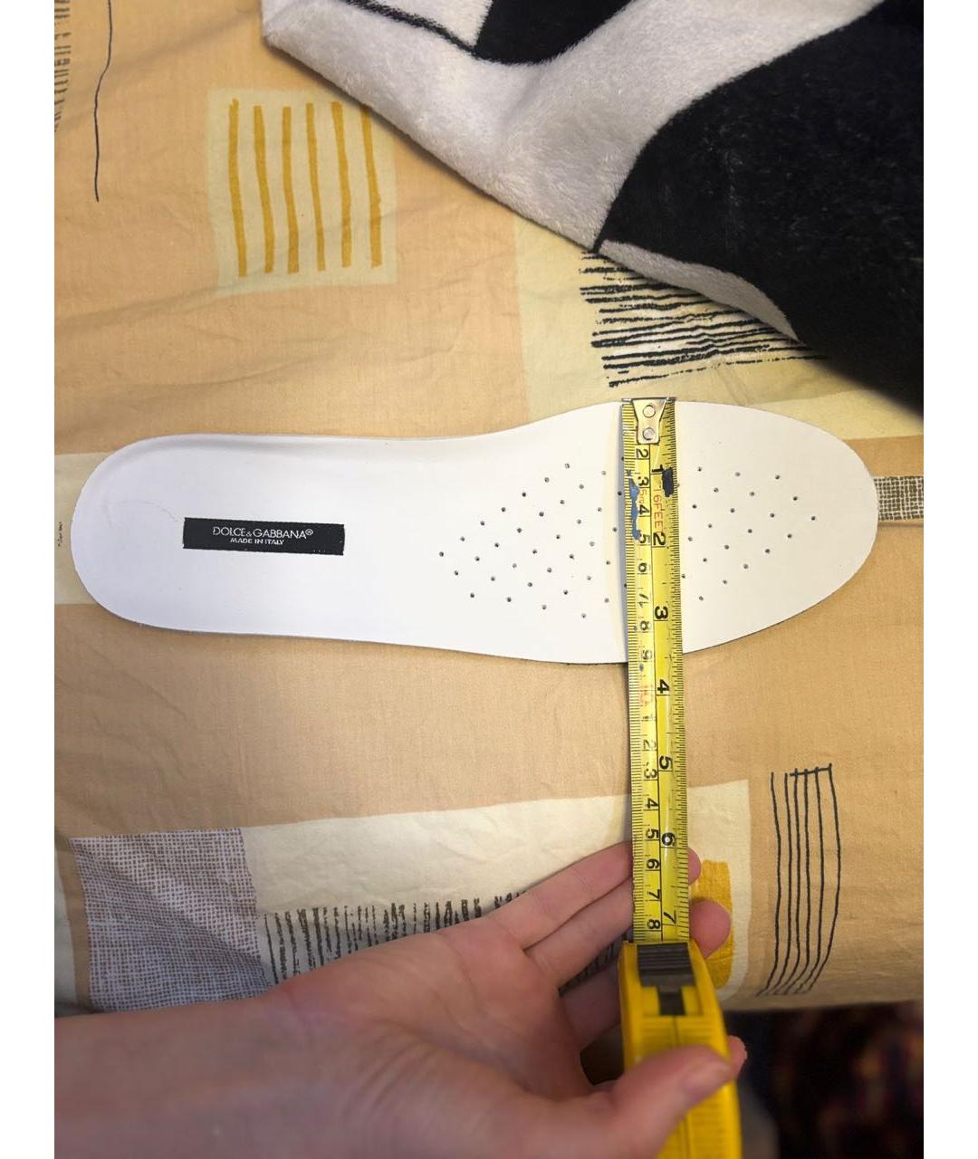 DOLCE&GABBANA Черные кожаные низкие кроссовки / кеды, фото 8