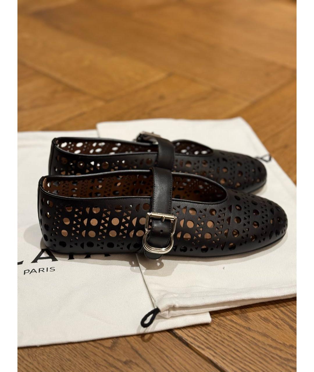 ALAIA Черные кожаные балетки, фото 3