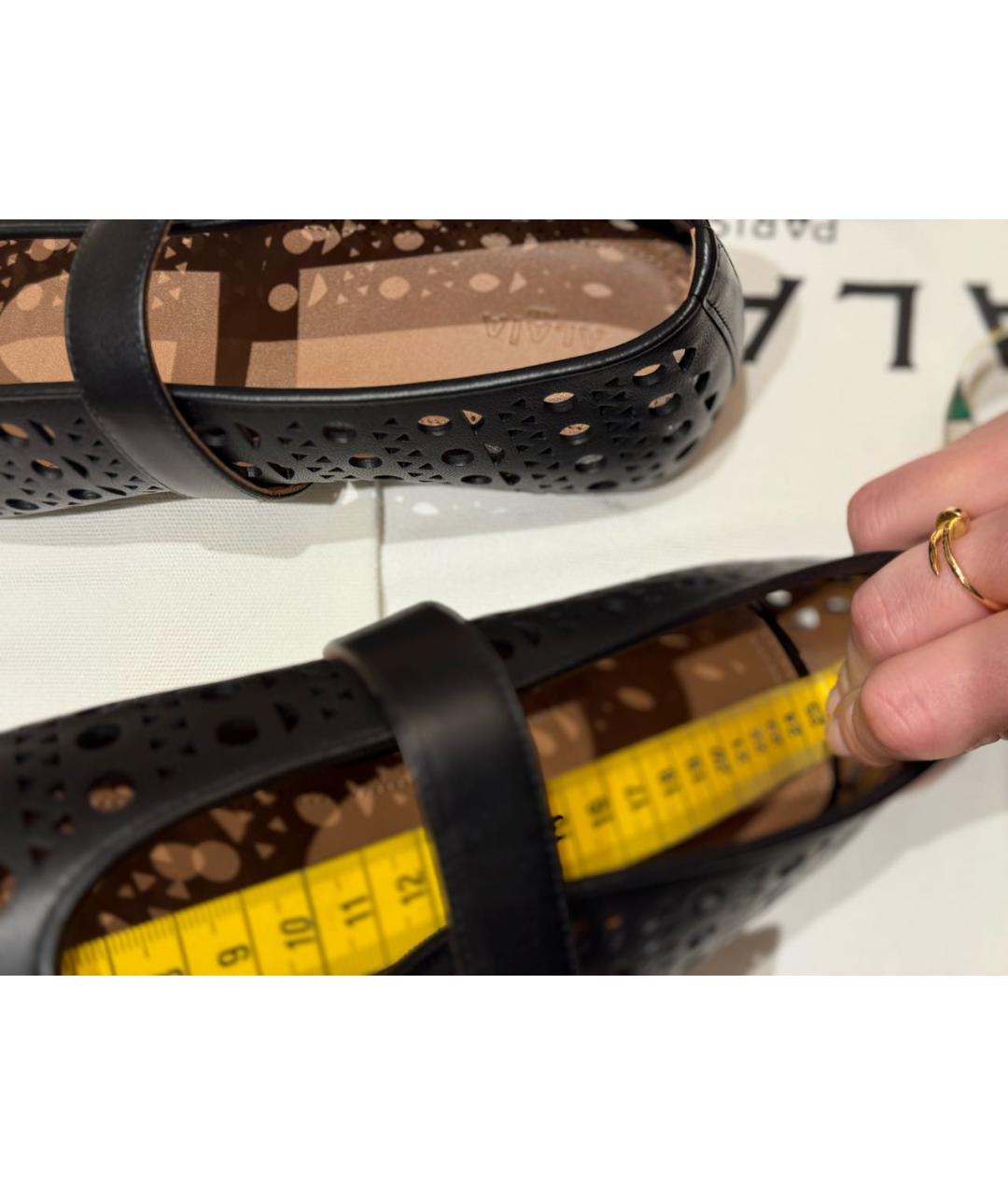 ALAIA Черные кожаные балетки, фото 4