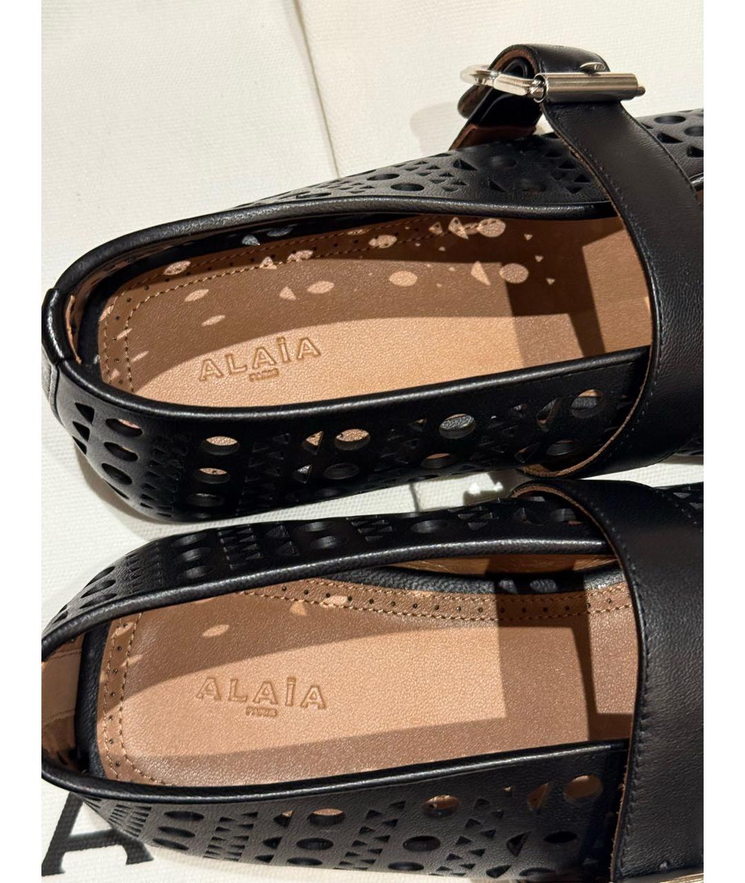ALAIA Черные кожаные балетки, фото 7