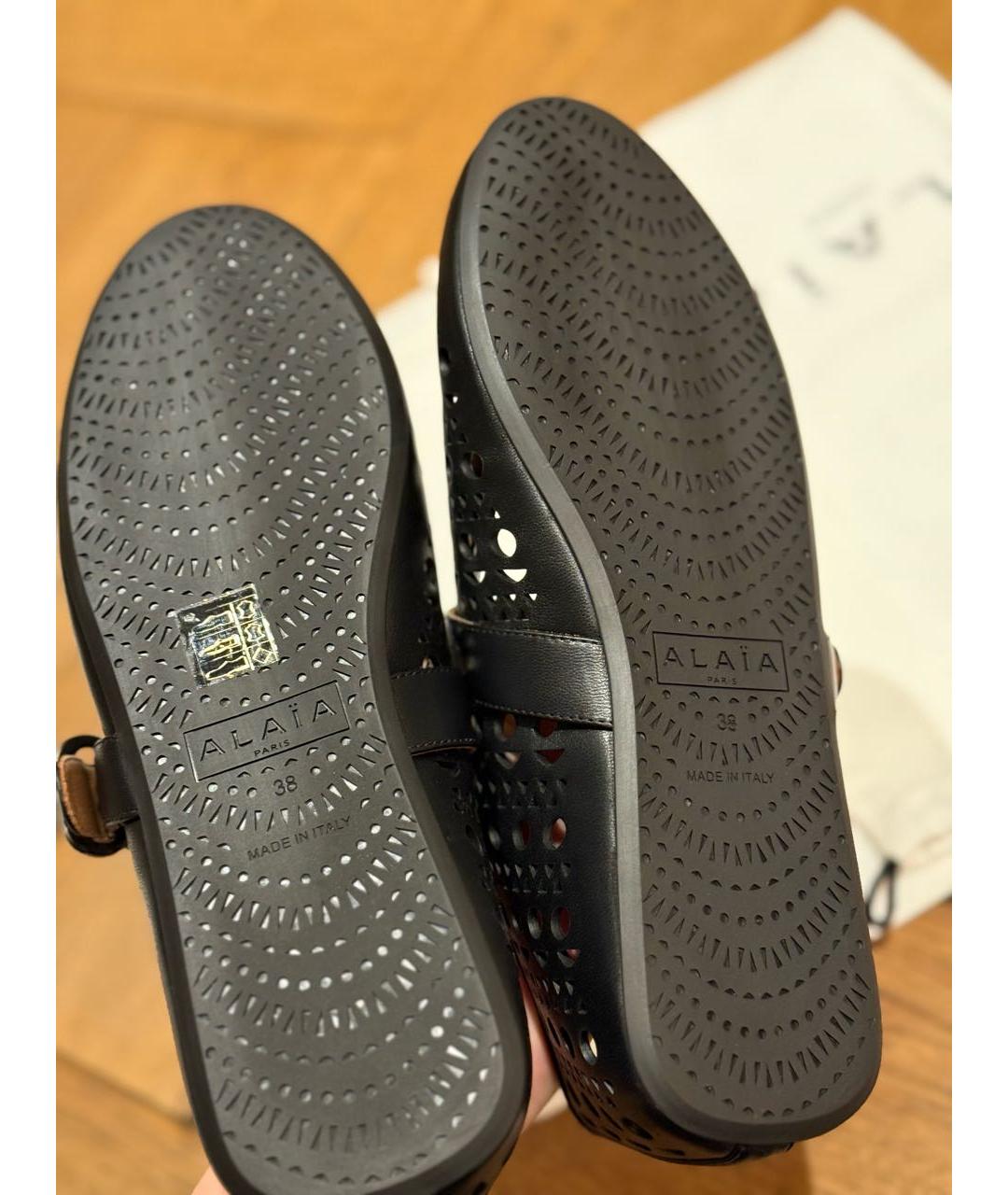 ALAIA Черные кожаные балетки, фото 8