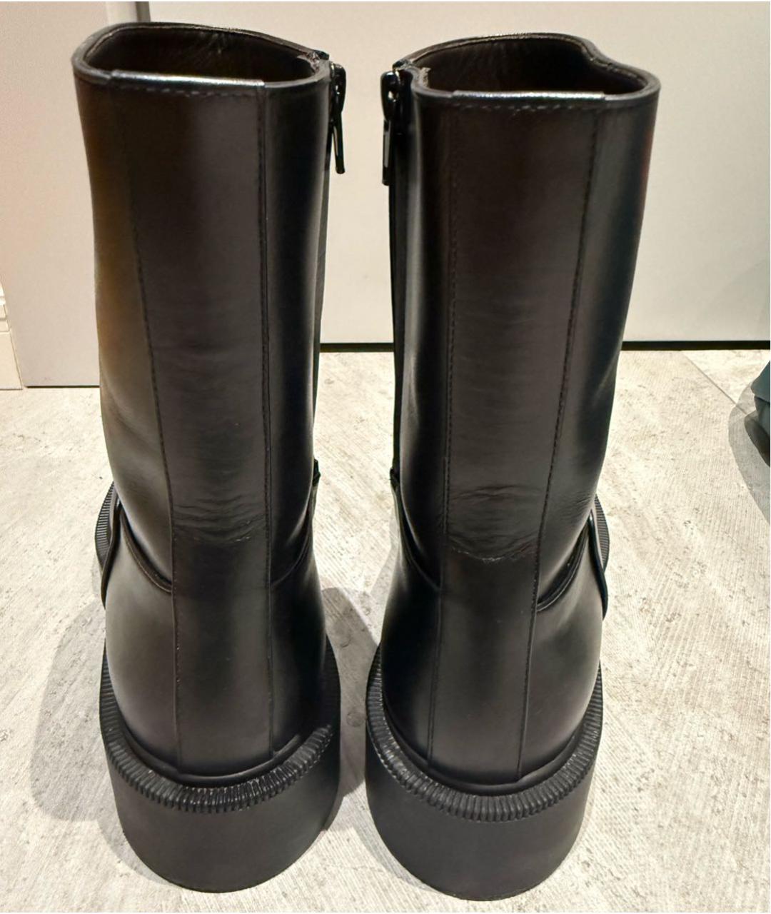 THE ROW Черные кожаные полусапоги, фото 4