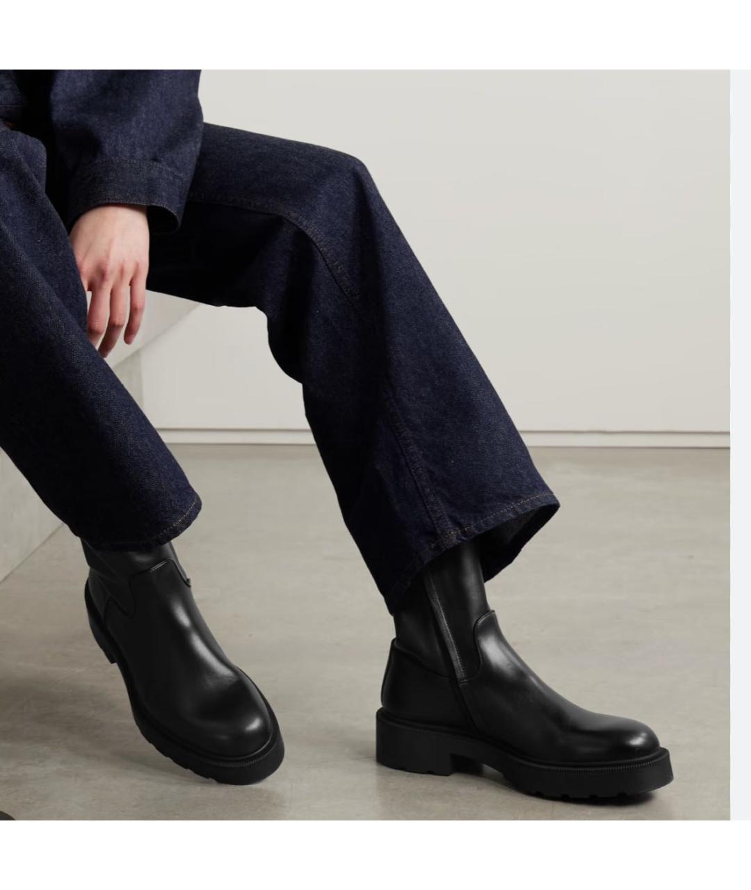 THE ROW Черные кожаные полусапоги, фото 8