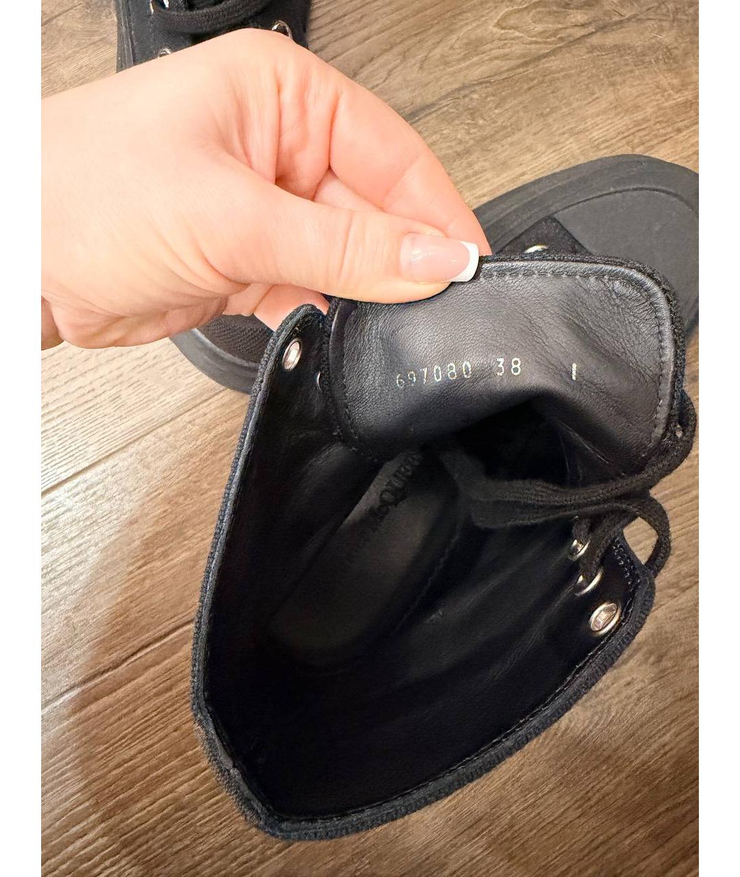 ALEXANDER MCQUEEN Черные текстильные кеды, фото 5