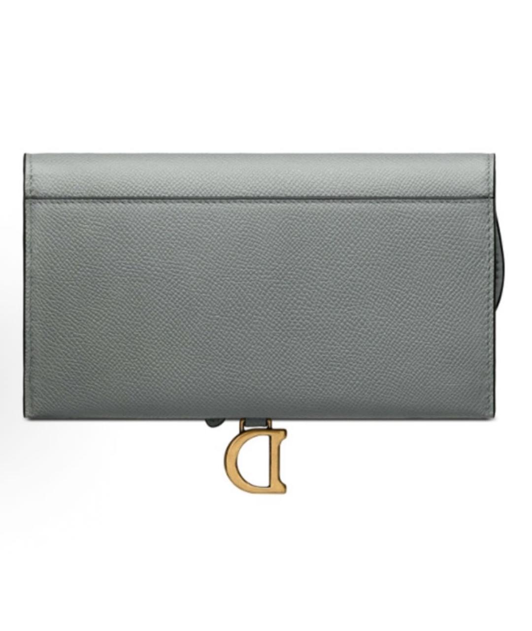 CHRISTIAN DIOR Серая кожаная сумка через плечо, фото 3