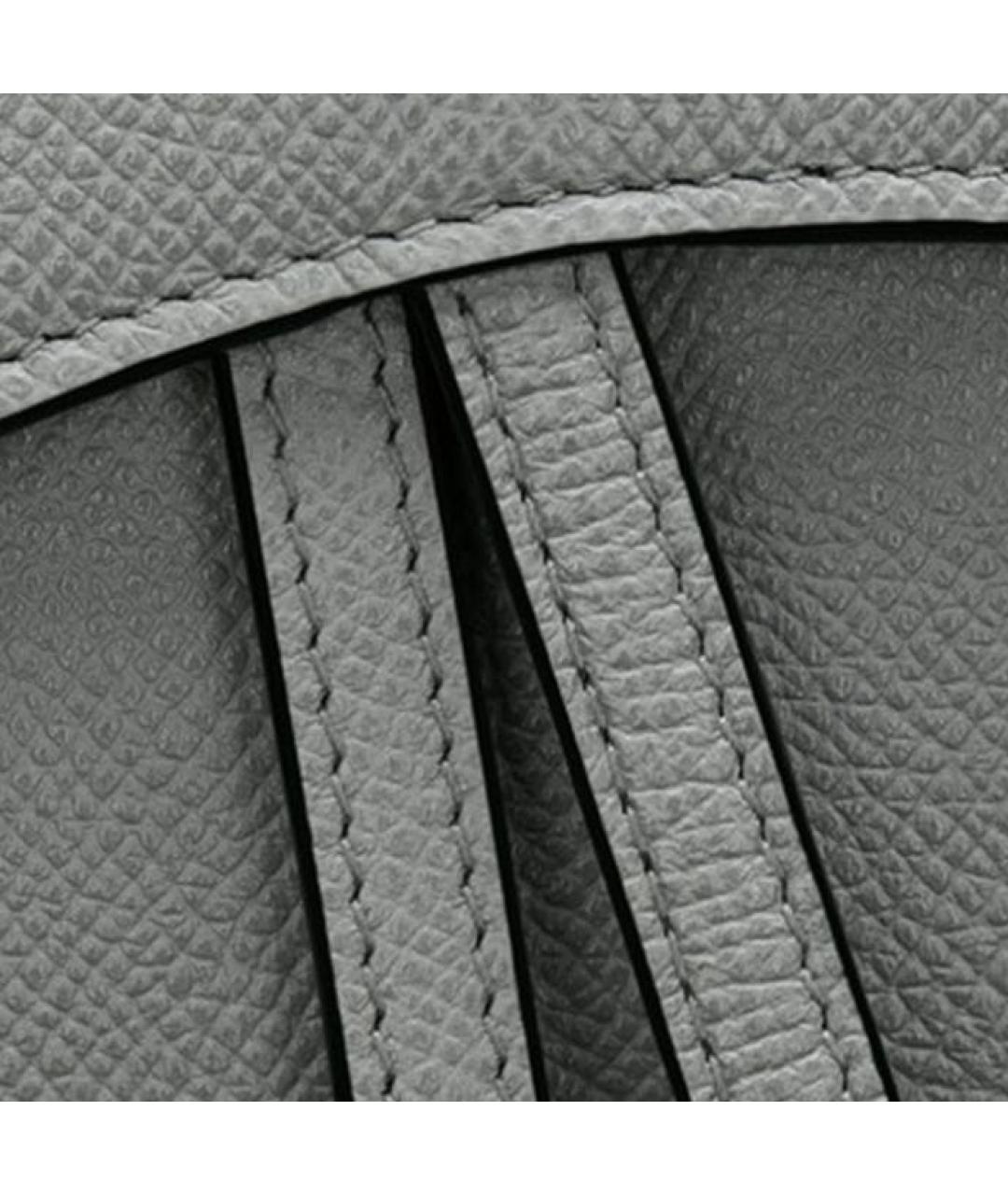 CHRISTIAN DIOR Серая кожаная сумка через плечо, фото 5