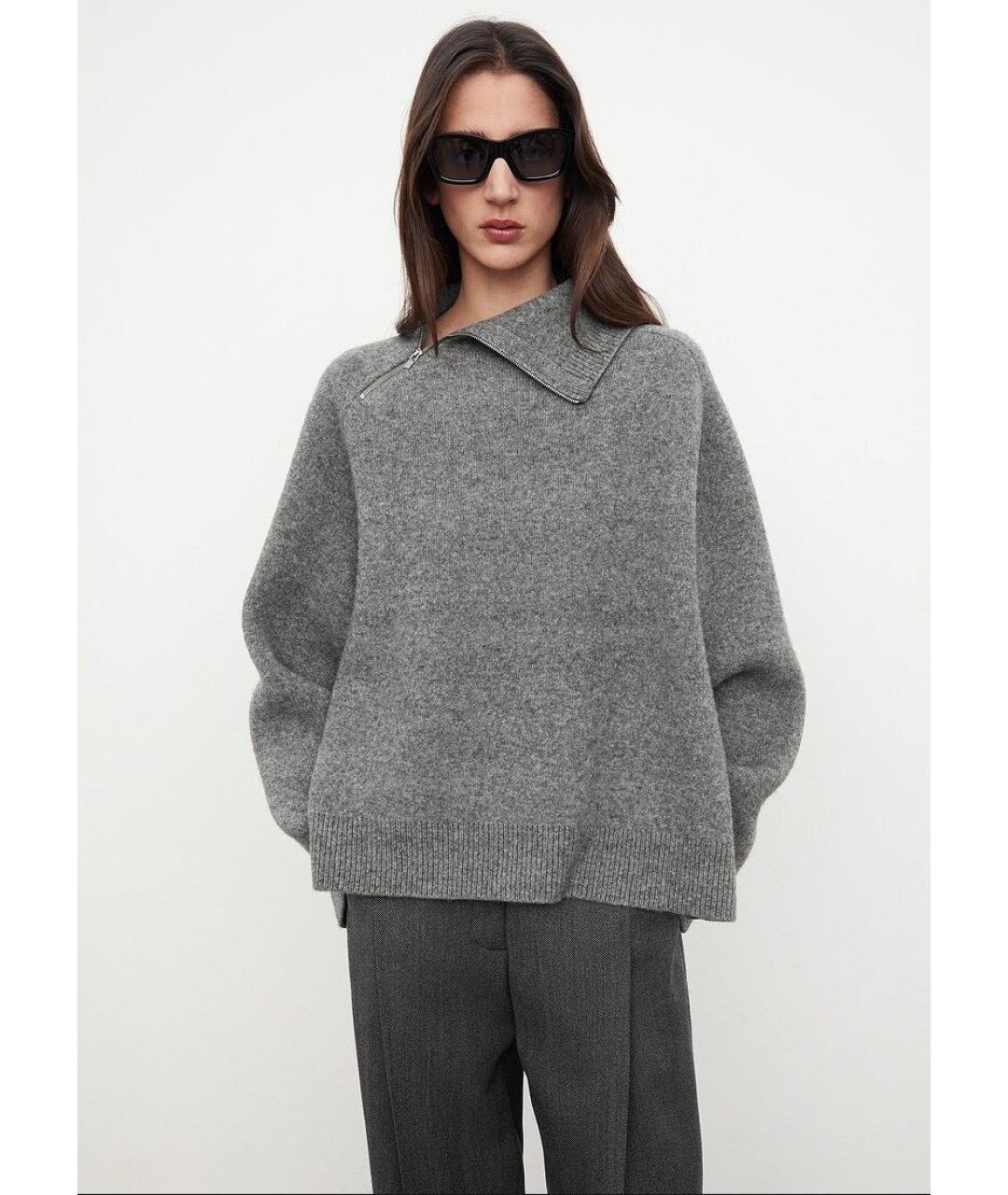 TOTEME Серый шерстяной джемпер / свитер, фото 7