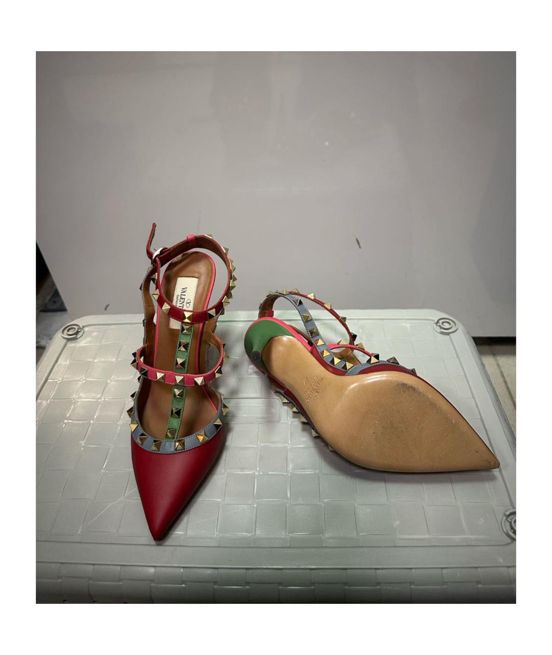 VALENTINO Мульти кожаные босоножки, фото 4