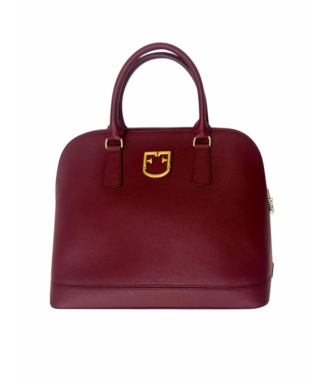 FURLA Бордовая кожаная сумка тоут, фото 1