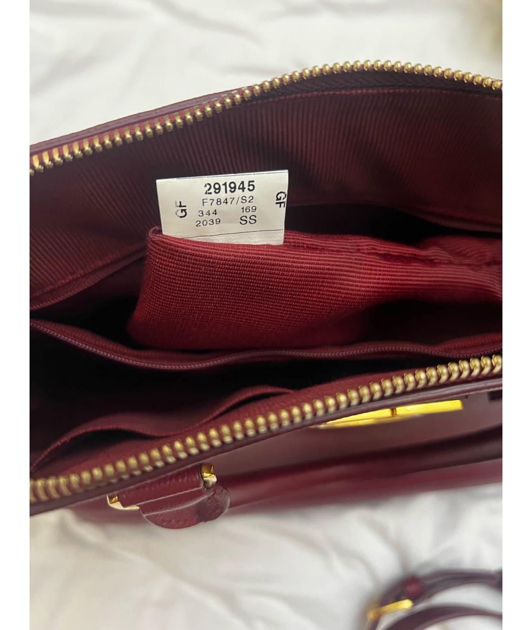 FURLA Бордовая кожаная сумка тоут, фото 7