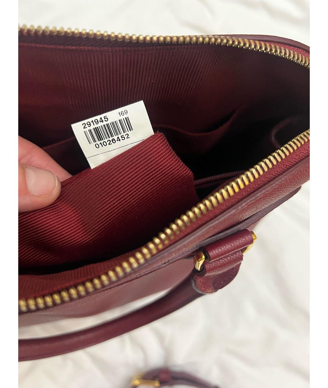 FURLA Бордовая кожаная сумка тоут, фото 4