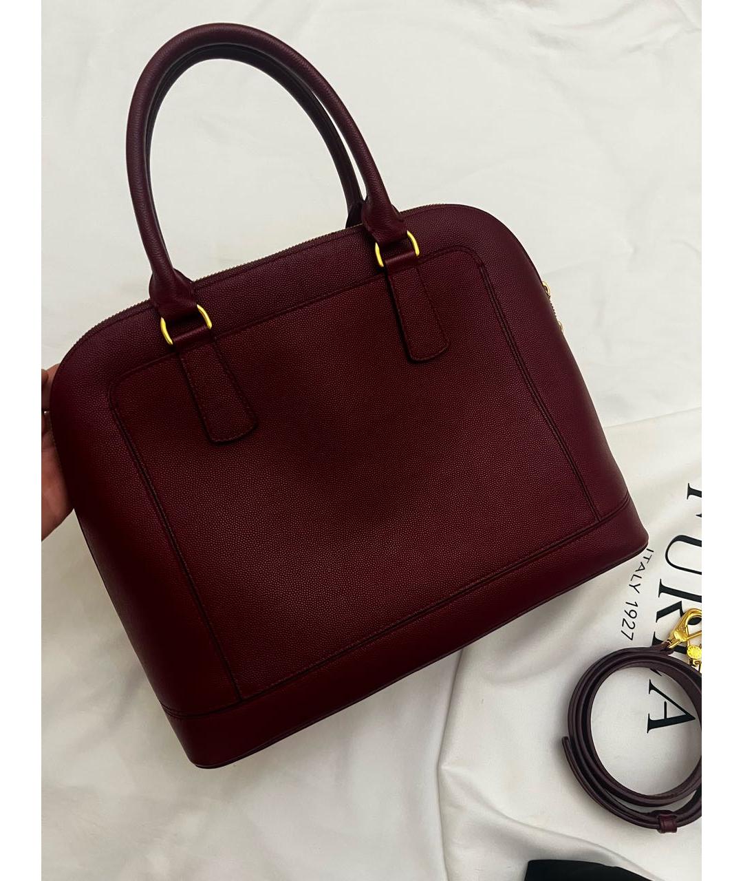 FURLA Бордовая кожаная сумка тоут, фото 2