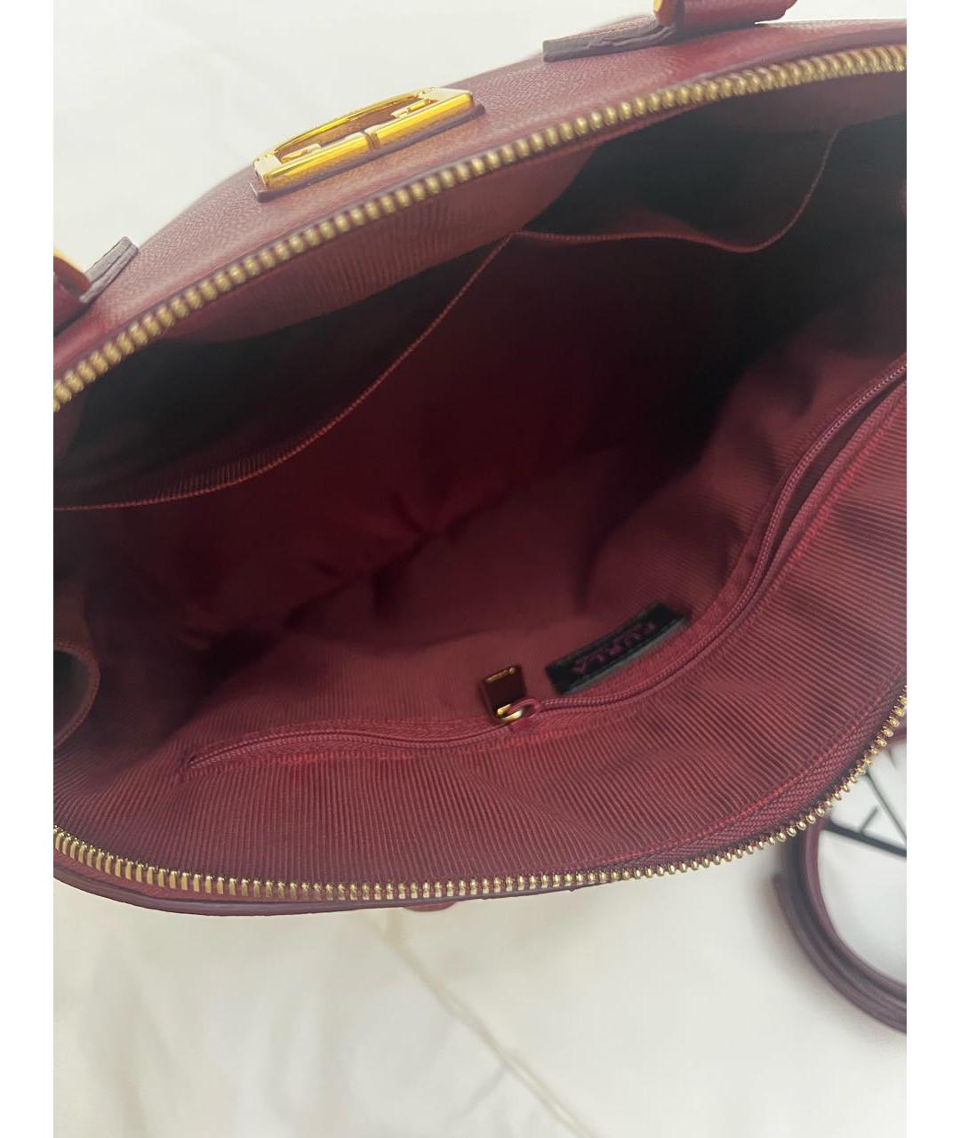 FURLA Бордовая кожаная сумка тоут, фото 6