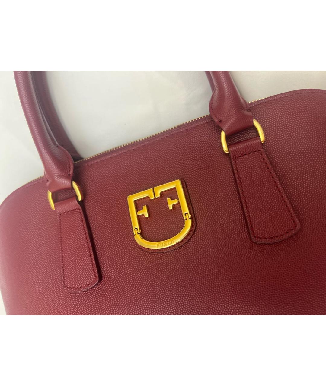 FURLA Бордовая кожаная сумка тоут, фото 8