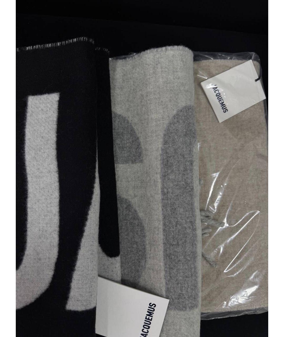 JACQUEMUS Бежевый шерстяной шарф, фото 4