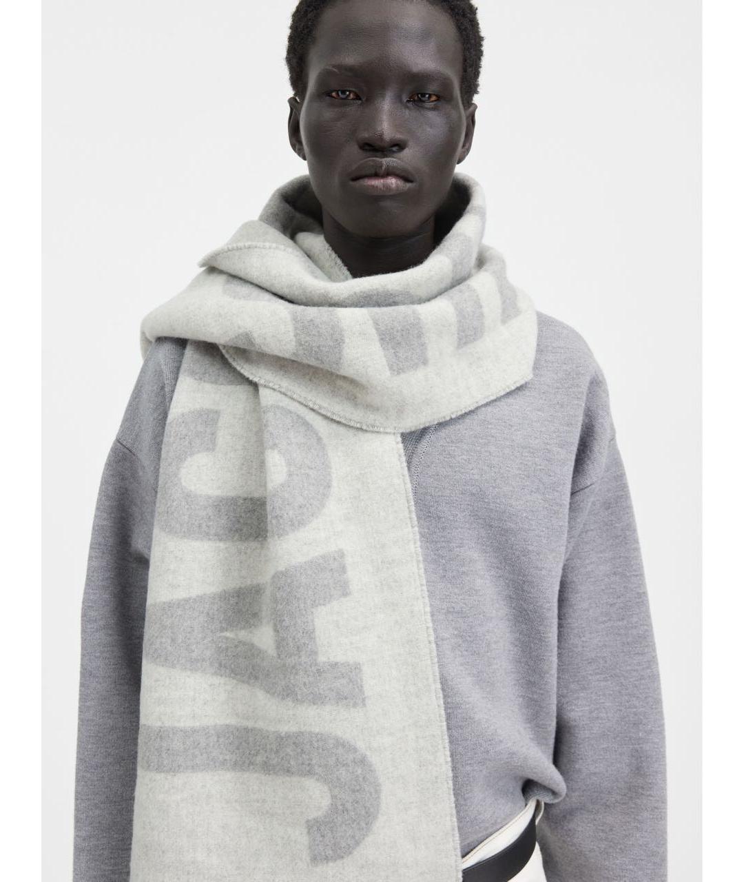 JACQUEMUS Бежевый шерстяной шарф, фото 5