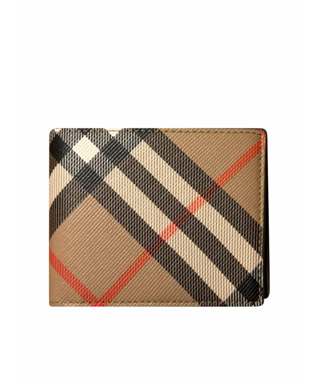 BURBERRY Бежевый кожаный кошелек, фото 1