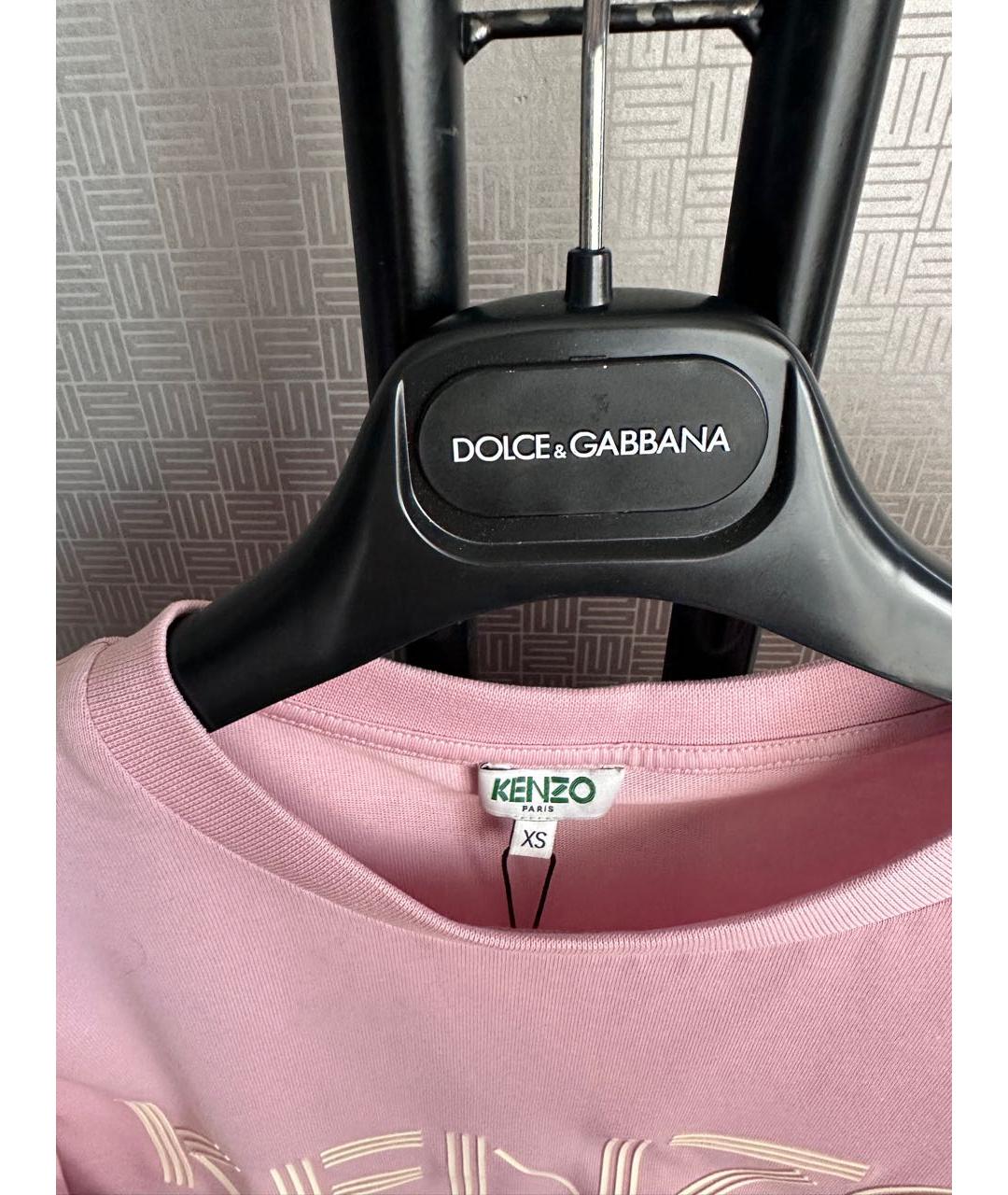 KENZO Розовая хлопковая футболка, фото 2