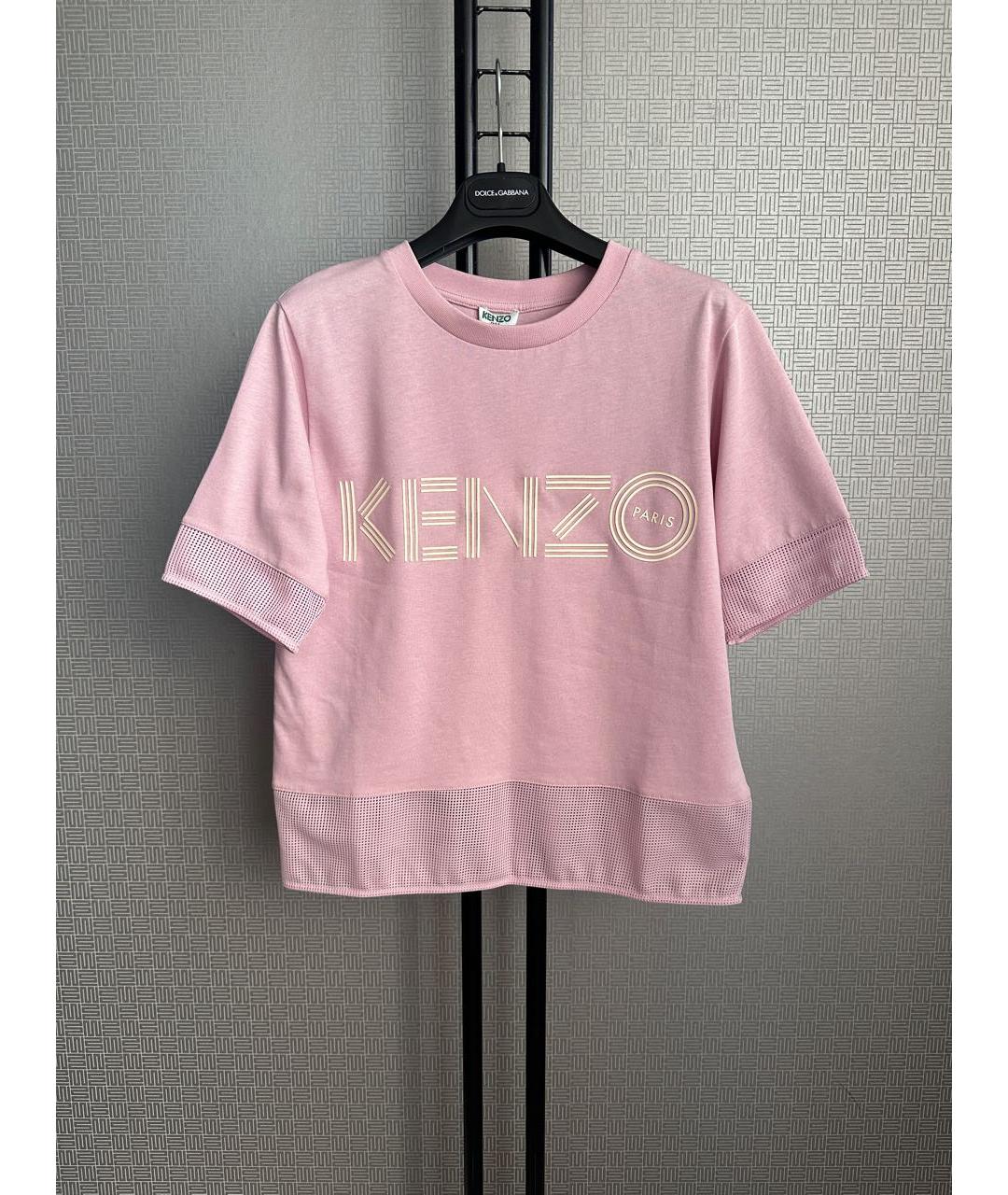 KENZO Розовая хлопковая футболка, фото 6